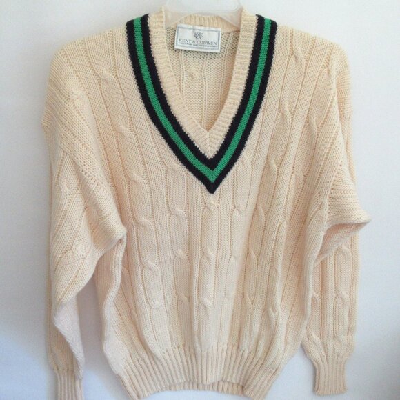 Kent & Curwen ivory hand frame knitted wool long sleeve sweater *Sz XXL* - Picture 1 of 5